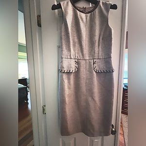 Anne Klein | Tweed Sleeveless Vegan Leather Dress